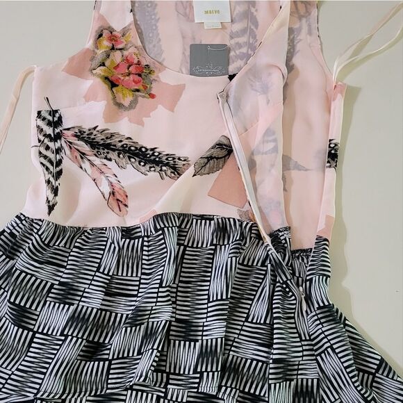 Maeve for Anthropologie Women's Silk Pink Finely Feathered Peplum Blouse - Picture 7 of 11